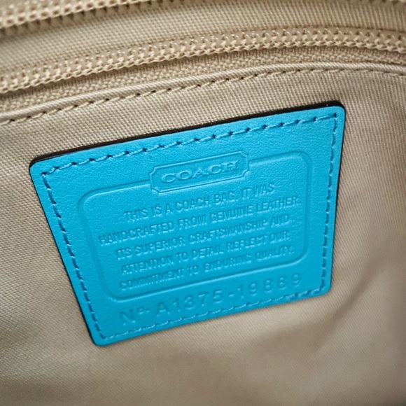 Coach Blue Leather Purse Bag - Picture 5 of 6